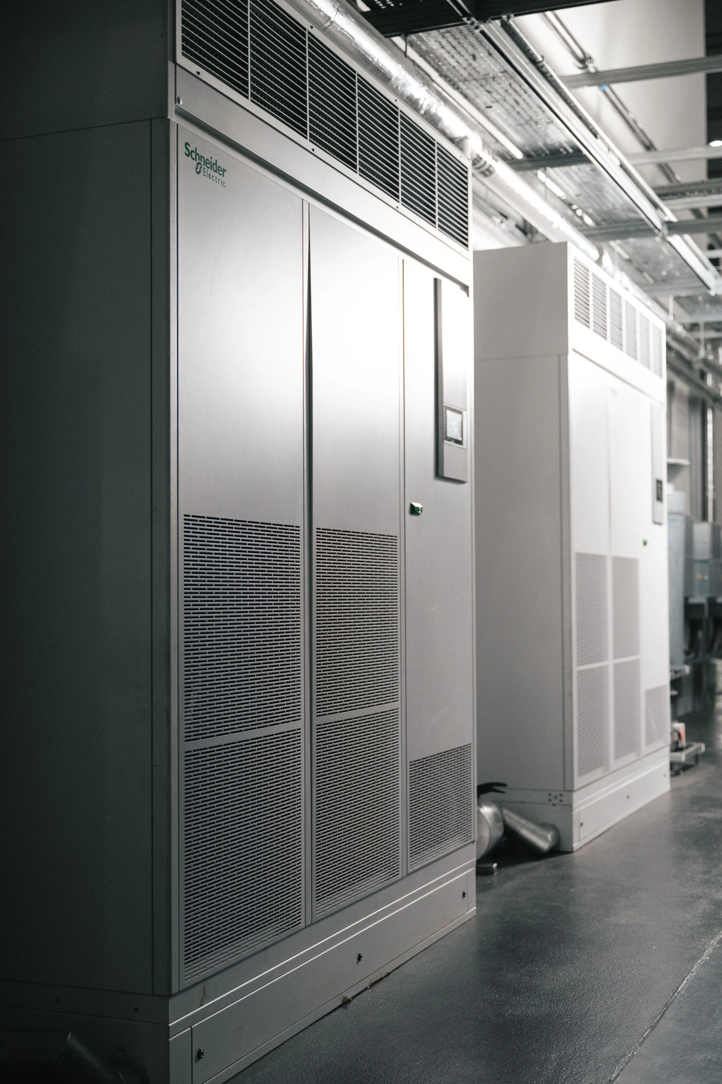 Schneider Electric switchgear cabinets in a plant room